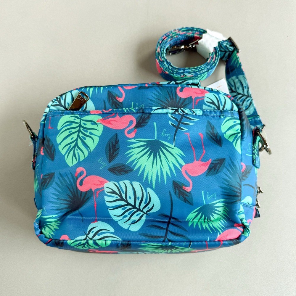 NWT Lug Mini Ranger Crossbody Bag Flamingo Blue RFID Quilted Travel Purse - Picture 7 of 12